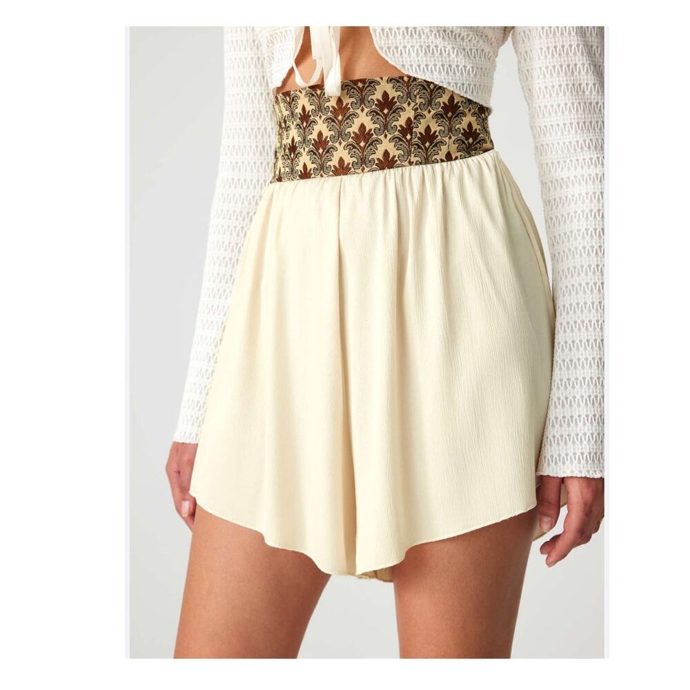 NWT Cider Satin Patchwork Shorts Flowy Tapestry‎ Fairycore L